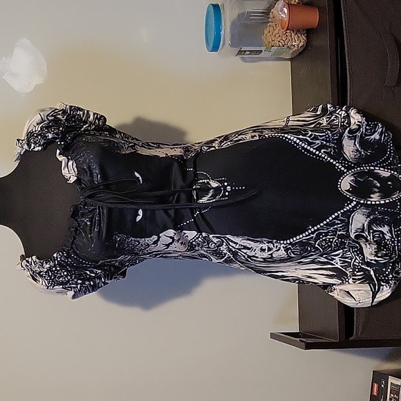 Dresses & Skirts - Gothic cat off shoulder black dress